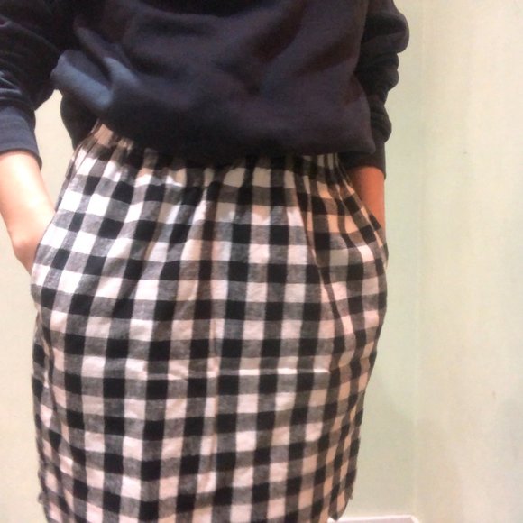 J. Crew Factory Gingham Scalloped Sidewalk Skirt - Picture 6 of 12